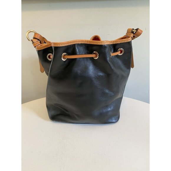 Dooney & Bourke Wexford Tasha Black Leather Drawstring Shoulder Bag Purse - Picture 2 of 12